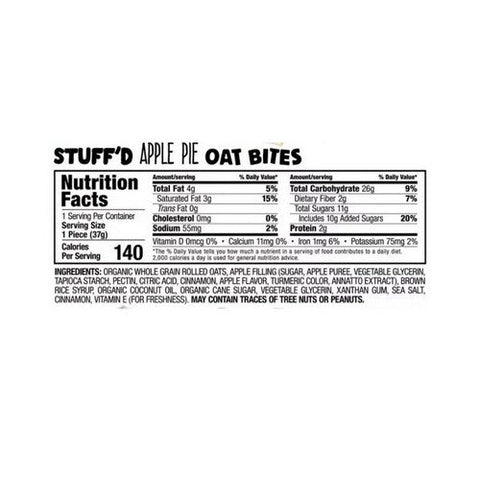 Bobo's Oat Bars, Stuff'D Oat Bites Apple Pie, 6.5 Oz Bobo's Oat Bars
