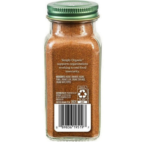 Simply Organic, Organic Five Spice Powder, Case of 6 X 2.01 Oz