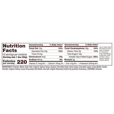 Bobs Red Mill, Peanut Butter Chocolate & Oats Bob's Bar, 1.76 Oz(Case Of 12) Bobs Red Mill