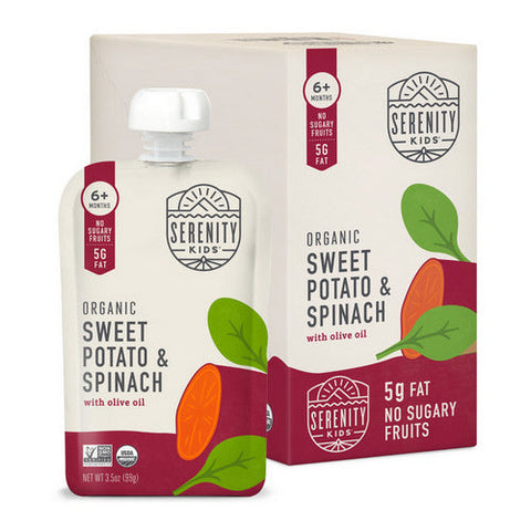 Serenity Kids, Pouch Sweet Pot Spinach, Case of 6 X 3.5 Oz Serenity Kids