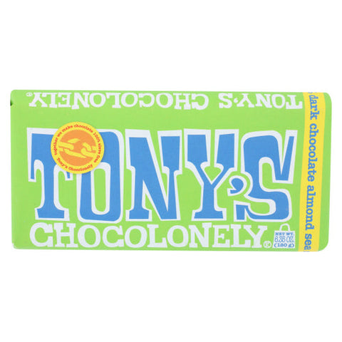 Tonys Chocolonely, 51% Milk Chocolate Bar Dark Almond Sea Salt, 6.35 Oz(Case Of 15) Tonys Chocolonely