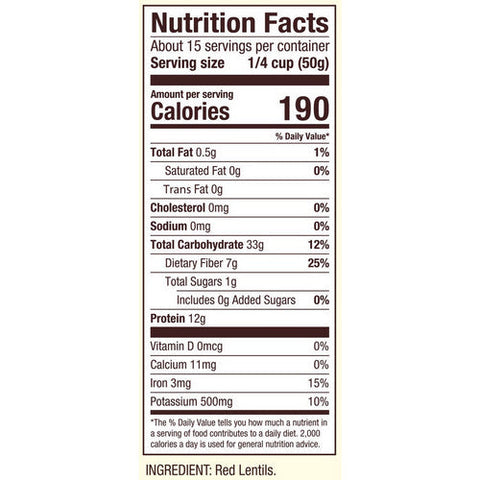Bobs Red Mill, Lentils Red, 27 Oz(Case Of 4) Bobs Red Mill
