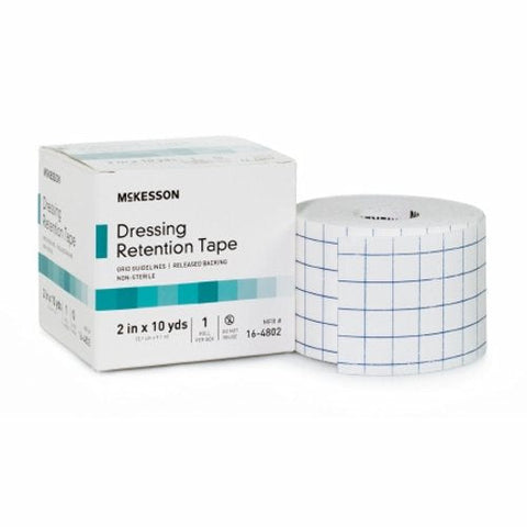 McKesson, Water Resistant Dressing Retention Tape With Liner White 2 Inch X 10 Yard Nonwoven, Case Of 12 McKesson