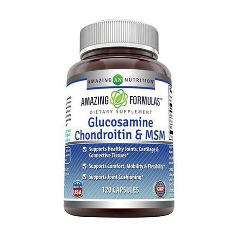 Amazing Nutrition, Amazing Formulas Glucosamine + Chondroitin + MSM, 120 Caps Amazing Nutrition