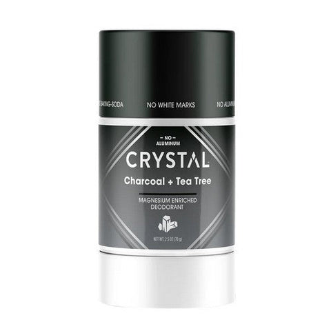 Crystal, Magnesium Enriched Deodorant Stick Charcoal And Tea Tree, Charcoal & Tea Tree 2.5 Oz Crystal