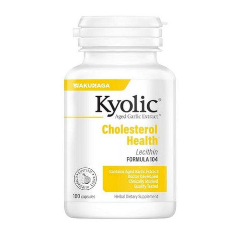 Kyolic, Aged Garlic Extract Cholesterol Health With Lecithin Formula 104, 100 Caps Kyolic