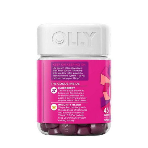 Olly, Active Immunity + Elderberry Gummies Berry Brave, 45 Gummies Olly