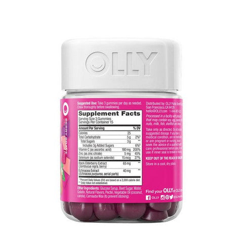 Olly, Active Immunity + Elderberry Gummies Berry Brave, 45 Gummies Olly