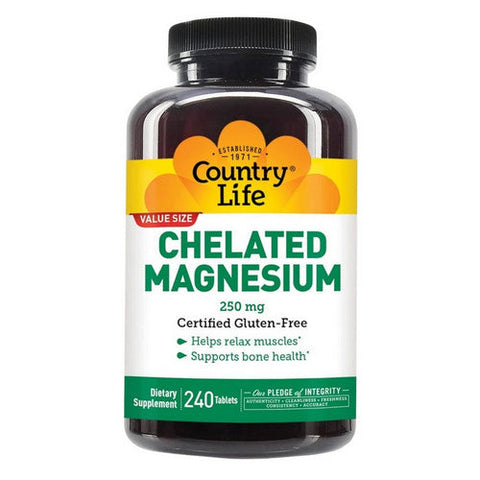 Country Life, Chelated Magnesium, 250mg, 240 Tabs Country Life