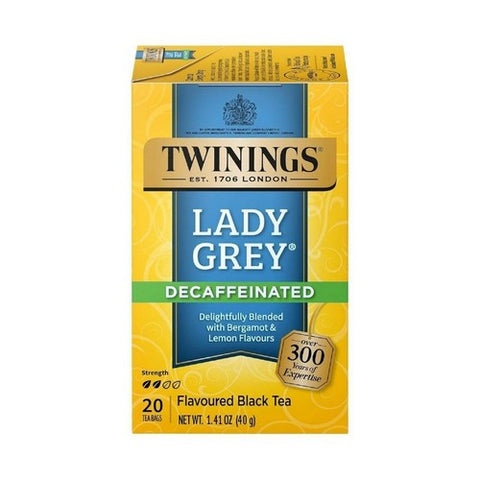 Twinings Tea, Black Tea Decaffeinated Lady Grey, 20 Bags (Case of 6) Twinings Tea