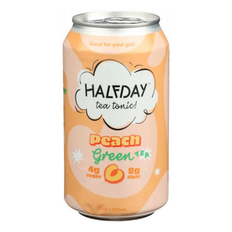 Halfday, Peach Green Tea Tonic, 12 Oz (Case of 12) Halfday