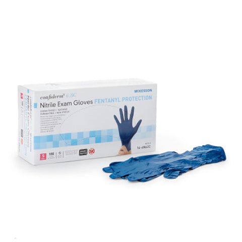McKesson, Confiderm 6.8C Nitrile Exam Glove Small Blue, Box Of 100 McKesson
