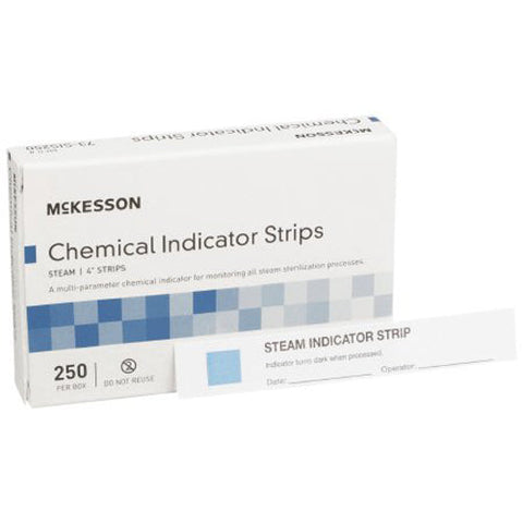 McKesson, Sterilization Chemical Indicator Strip Steam 4 Inch Length 73-SIS250, Box Of 1 McKesson