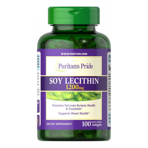 Puritan's Pride, Soy Lecithin, 1200 mg, 100 Rapid Release Softgels Puritan's Pride