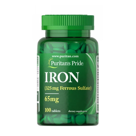 Puritan's Pride, Iron (Ferrous Sulfate), 100 Tablets Puritan's Pride