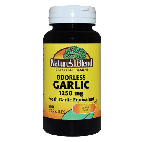 Nature's Blend, Garlic Odorless, 1250 mg, 100 Caps Nature's Blend