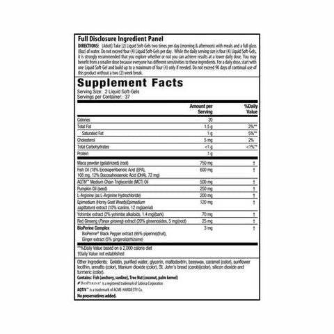 Irwin Naturals, Next Level Steel Libido X2 Maca & L-Arginine, 75 Softgels Irwin Naturals