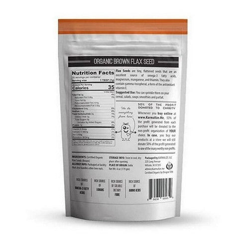 Karmalize.Me, Brown Organic Flax Seed, 6 Oz Karmalize.Me