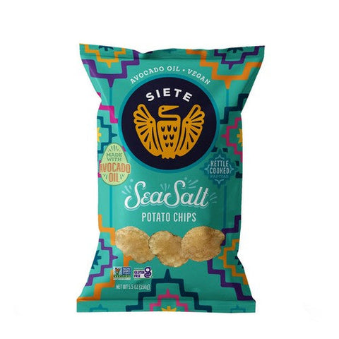 Siete, Sea Salt Kettle Cooked Potato Chips, 5.5 Oz (Case Of 6) Siete