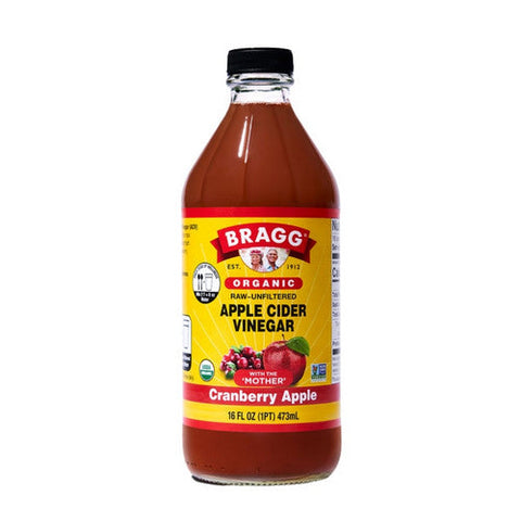 Bragg, Organic Apple Cider Vinegar Blends With Cranberry Apple, 16 Oz(Case Of 12)
