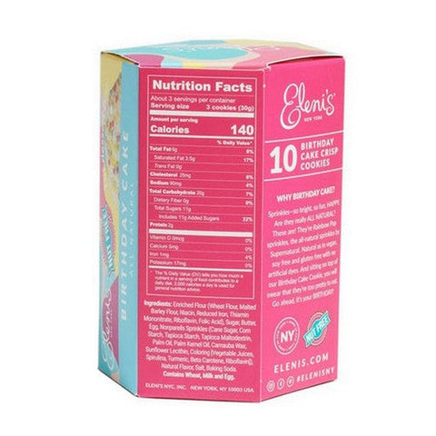 Elenis Cookies, Birthday Cake Cookies Box, 3.5 Oz(Case Of 6)