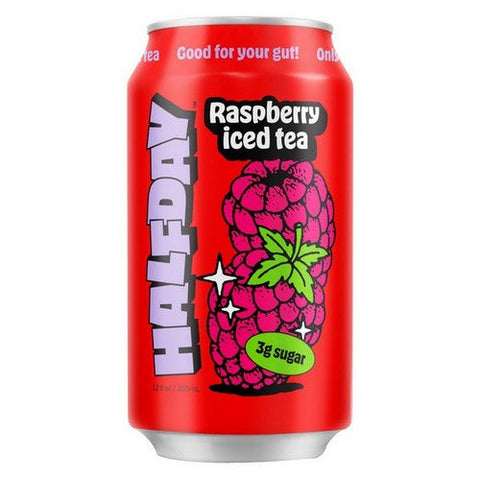 Halfday, Tea Prebiotic Raspberry Iced, 12 Oz(Case Of 12) Halfday