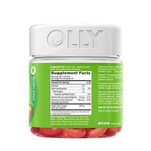 Olly, Metabolism Gummy Rings Apple Cider Vinegar, 30 Gummies Olly