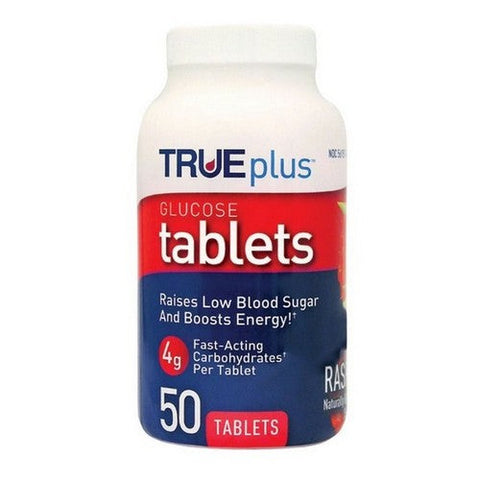 True Plus Lancet, Glucose Tablets Raspberry, 50 Tabs True Plus Lancet