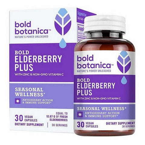 Bold Botanica, Bold Elderberry Plus, 30 Capsules Bold Botanica