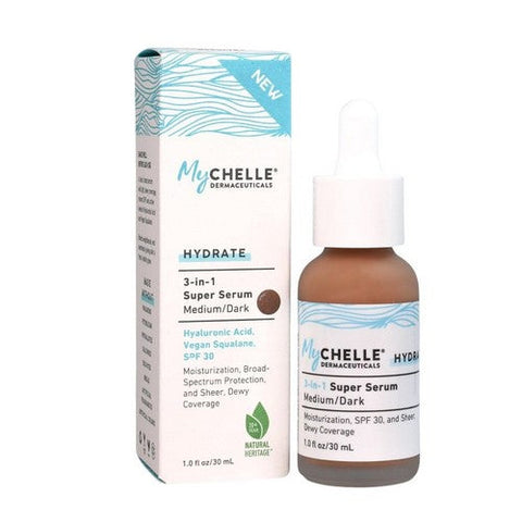 MyChelle Dermaceuticals, Hydrate 3 In 1 Super Serum SPF 30 Medium Dark, 1 Oz MyChelle Dermaceuticals