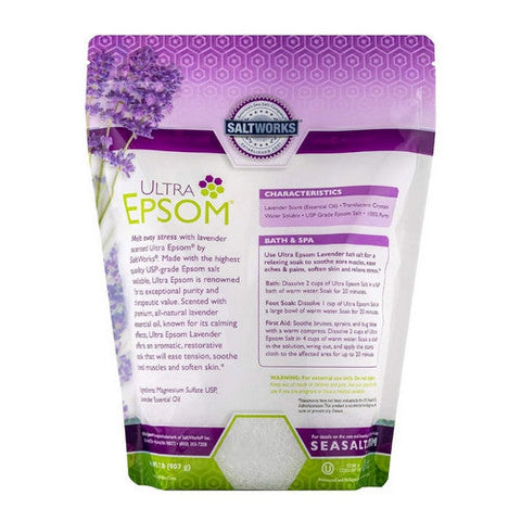 SaltWorks, Ultra Epsom Salt Lavender, 5 Lbs