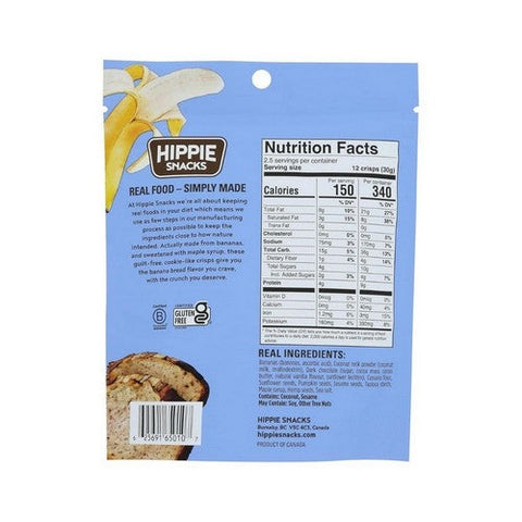 Hippie Snacks, Crisps Banana Bread Chocolate, 2.5 Oz (Case of 8) Hippie Snacks