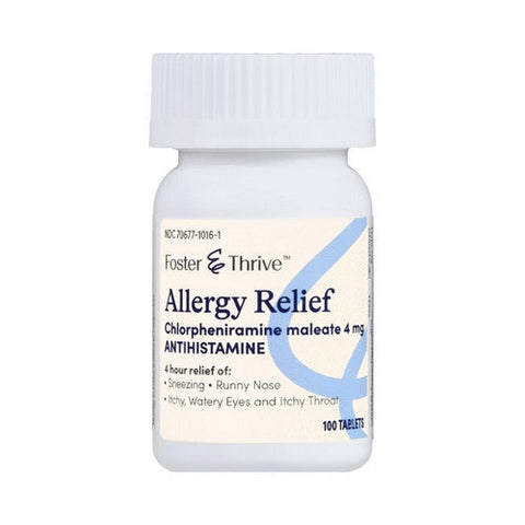 Foster And Thrive, Allergy Relief Chlorpheniramine Maleate, 4 Mg, 100 Tabs Foster And Thrive