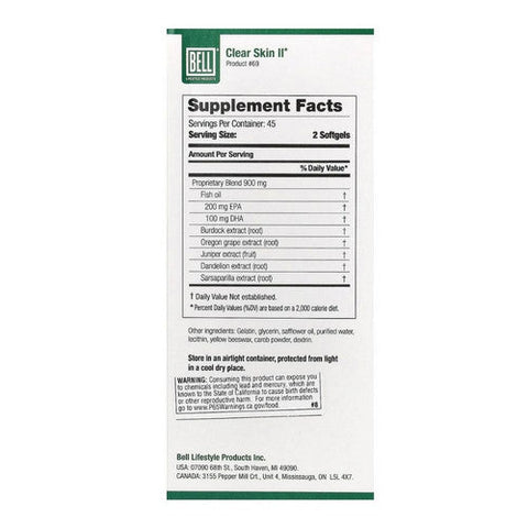 Bell Lifestyle, Clear Skin II, 90 Softgels Bell Lifestyle