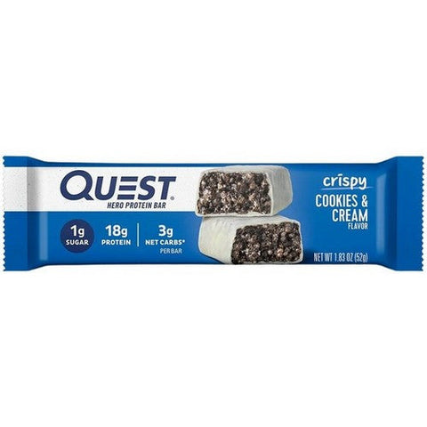 Quest, Hero Protein Bar Crispy Cookies And Cream, 1.83 Oz X 4 Count (Case Of 6) Quest