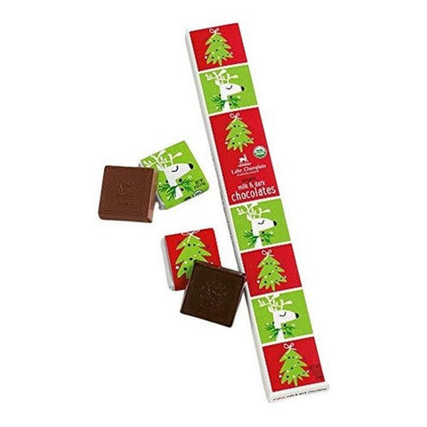 Lake Champlain, Organic Holiday Milk And Dark Chocolate Squares, 2.8 Oz (Case Of 12) Lake Champlain