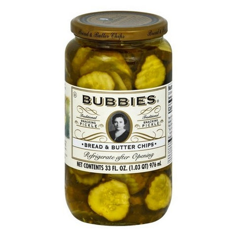Bubbies, Pickle Chips Bread And Butter, 33 Oz (Case Of 6) Bubbies