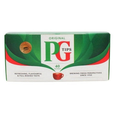 PG Tips, Tea Bags Black Natural, 40 Bags(Case Of 6) PG Tips
