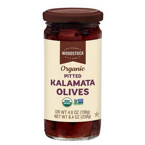 Woodstock, Kalamata Pitted Olives, 8.4 Oz (Case Of 12) Woodstock