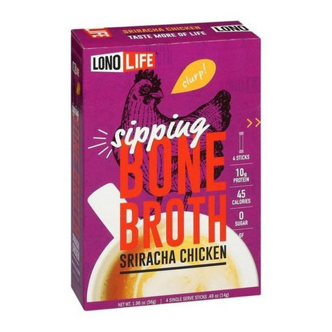 Lonolife, Sipping Bone Broth Sriracha Chicken, 0.49 Oz X 4 Count (Case Of 6) Lonolife