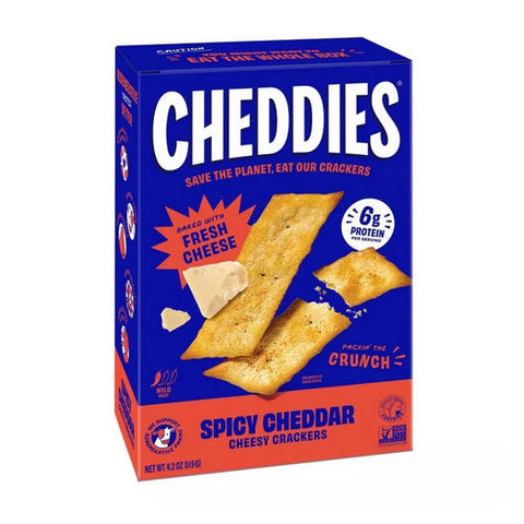 Cheddies, Spicy Cheddar Cheesy Crackers, 4.2 Oz (Case Of 6) Cheddies