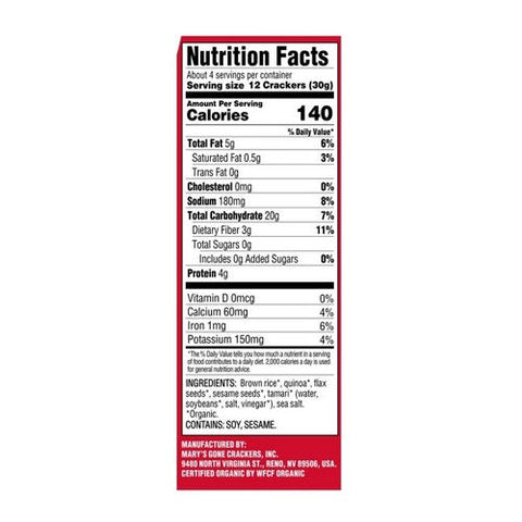 Mary's Gone Crackers, Organic Original Cracker, 4 Oz (Case Of 6) Mary's Gone Crackers