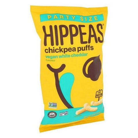 Hippeas, Vegan White Cheddar Flavored Chickpea Puffs Party Size, 8 Oz (Case Of 6) Hippeas