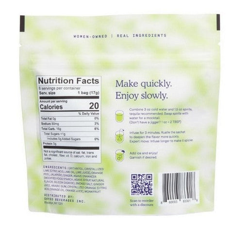 Sayso, Skinny Spicy Margarita Cocktail Mix, 4.68 Oz (Case Of 6)
