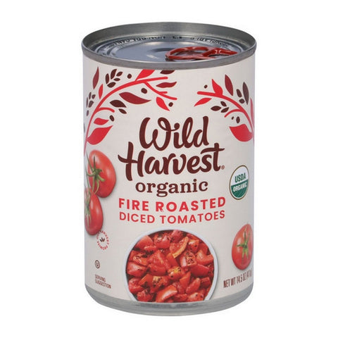 Organic Fire Roasted Diced Tomatoes 14.5 Oz (Case Of 12) by Wild Harvest