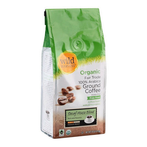 Organic Decaffeinated House Blend Coffee 10 Oz (Case Of 6) by Wild Harvest