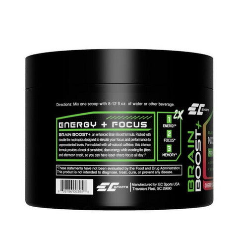 EC Sports, Brain Boost 2X NooTropic Powder Cherry Limeade, 229 Grams EC Sports