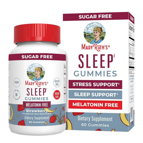 MaryRuth's, Strawberry Adult Melatonin-Free Sleep Sugar-Free Gummies, 60 Count MaryRuth's
