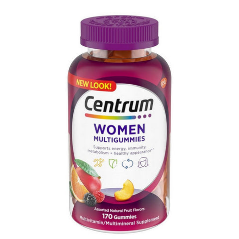 Multigummies Women Assorted Natural Fruit Flavors 170 Count (Case Of 3) by Centrum