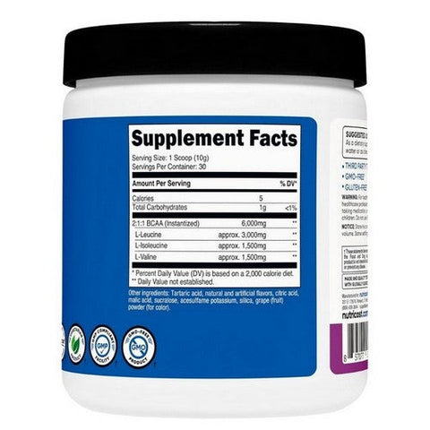 Nutricost, BCAA Powder Grape, 30 Serving Nutricost